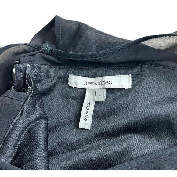 Max and Cleo By BCBG Black Sequin Cocktail Dress Sz 8 Mini Sleeveless MYJ60855 - Picture 6 of 8